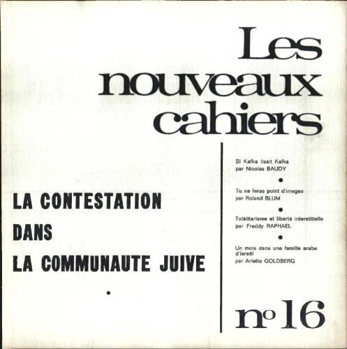 Les Nouveaux Cahiers N°016 (Hiver 1968-69)